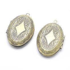 Brass Locket Pendants&nbsp;KK-F717-08AB-NR