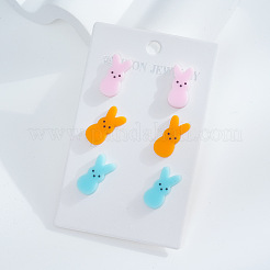 3 Pairs Easter Acrylic Stud Earring Sets&nbsp;FS-WGF6F3A-01