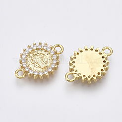 Brass Micro Pave Cubic Zirconia Links Connectors&nbsp;ZIRC-T005-035A-G