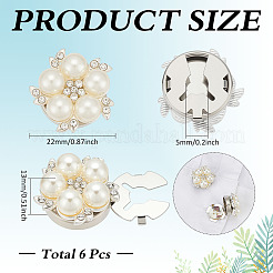 6Pcs Alloy ABS Imitation Pearl Cufflinks&nbsp;DIY-PH0031-80A