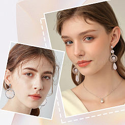 160Pcs 8 Style Alloy Crystal Rhinestone Stud Earring Finding&nbsp;ALRI-SP0001-02