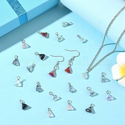 35Pcs 7 Colors Glass Pendants&nbsp;PALLOY-YW00222