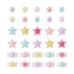 120Pcs 3 Style Transparent Acrylic Beads&nbsp;TACR-BT0001-03