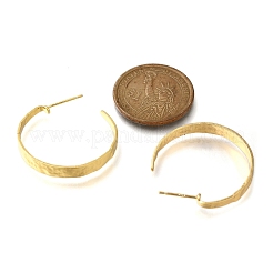 Rack Plating C-Shaped Brass Stud Earrings&nbsp;EJEW-H143-24G