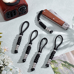 Umbrella Cord Polyester & Spandex Rope Keychain Carabiner&nbsp;HJEW-UN00093
