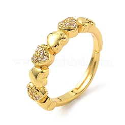 Brass Micro Pave Cubic Zirconia Finger Rings&nbsp;RJEW-H258-20G