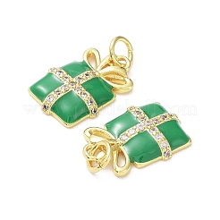 Brass with Clear Cubic Zirconia Enamel Pendants&nbsp;KK-G469-04G