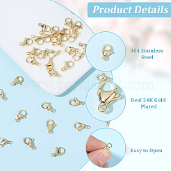 100Pcs 304 Stainless Steel Lobster Claw Clasps&nbsp;STAS-BBC0009-39D-G
