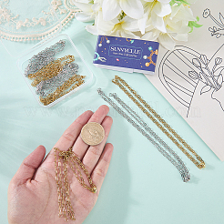 10Pcs 2 Colors 2.5MM 304 Stainless Steel Paperclip Chain Slider Necklace Making&nbsp;STAS-SC0021-16