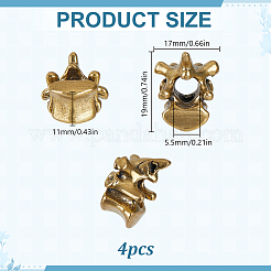 4Pcs Brass European Beads&nbsp;KK-HY0004-67AG