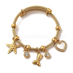 304 Stainless Steel Charm Bangles for Women&nbsp;BJEW-Z141-01G