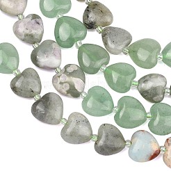 Gradient Color Synthetic Shoushan Stone & Natural Peace Jade & Green Aventurine & Labradorite Beads Strands&nbsp;G-B185-A05