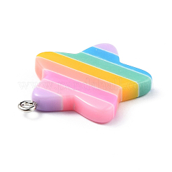 Rainbow Star Resin Pendants&nbsp;CRES-O003-01