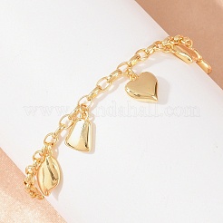 Brass Charm Bracelets&nbsp;BJEW-F545-01B-G