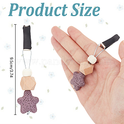 6Pcs 6 Colors Star Wood & Lava Rock Felt Car Air Vent Clips&nbsp;HJEW-DR00042