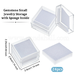 24Pcs Square Transparent Plastic Loose Diamond Box&nbsp;CON-OC0001-68A