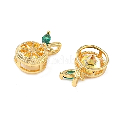 Brass Micro Pave Cubic Zirconia Pendants&nbsp;KK-L256-31G