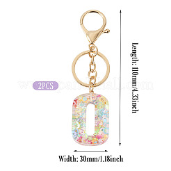 Number 0 Transparent Resin Keychains&nbsp;KEYC-TADJ0001-10J