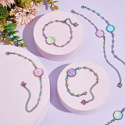 Blank Dome Flat Round Link Bracelet Making Kit&nbsp;DIY-UN0003-83