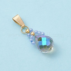Glass Seed Beaded Pendants&nbsp;PALLOY-MZ00590-01