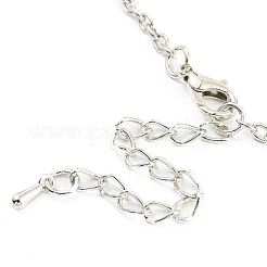 Valentine's Day Acrylic Pendant Necklace with Zinc Alloy Chains&nbsp;LS-NJEW-D049-01C-P