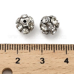 7mm Brass Rhinestone Beads&nbsp;X1-KK-S519-01B-P