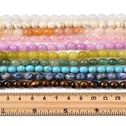10 Strands 10 Styles Natural & Synthetic Mixed Gemstone Round Beads Strands&nbsp;G-FS0005-90