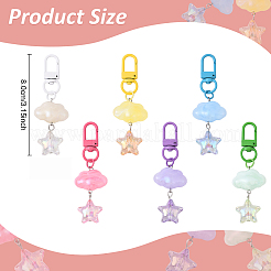 Cloud with Star Acrylic Pendant Decoraions&nbsp;HJEW-YW00184-01