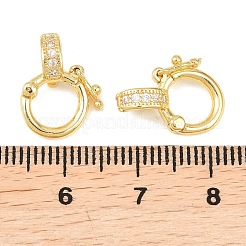 Brass Micro Pave Clear Cubic Zirconia Twister Clasps&nbsp;KK-L265-01G