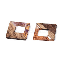 Opaque Resin & Walnut Wood Pendants&nbsp;RESI-T060-52M