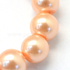 Baking Paint Pearlized Glass Pearl Round Bead Strands&nbsp;X-HY-Q003-4mm-18