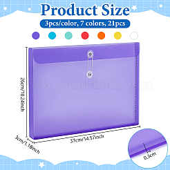 21Pcs 7 Colors Transparent PP File Pockets&nbsp;AJEW-WA0004-60