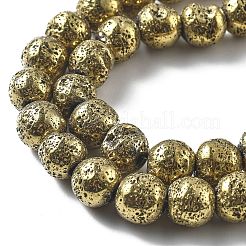 Electroplated Natural Lava Rock Beads Strands&nbsp;G-A251-E01-01A