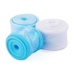 3Rolls 3 Styles Fishtail Yarn/Polyester Iridescent Ribbon for Bowknot Making&nbsp;OCOR-TA0004-19