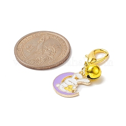 Moon with Rabbit Alloy Enamel Pendant Decoraiton&nbsp;HJEW-JM00961
