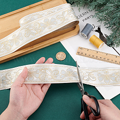 10 Yards Retro Flower Polycotton Ribbon&nbsp;SENE-WH0003-21