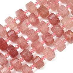 Natural Strawberry Quartz Beads Strands&nbsp;G-G453-G12-7x12mm