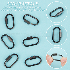 6Pcs 304 Stainless Steel Screw Carabiner Lock Charms&nbsp;STAS-UN0059-75B