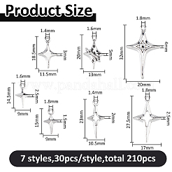 210Pcs 7 Styles Tibetan Styles Alloy Pendants&nbsp;FIND-FH0012-22