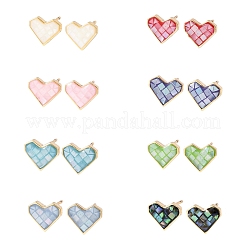 Brass Enamel Heart Stud Earrings&nbsp;EJEW-I322-06G