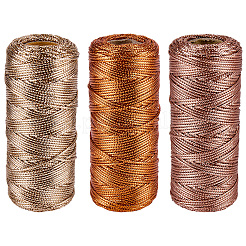 3 Rolls 3 Colors Polyester Cords&nbsp;OCOR-CP0001-25A