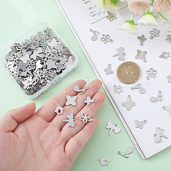 240Pcs 6 Style 304 Stainless Steel Charms&nbsp;STAS-DC0003-21