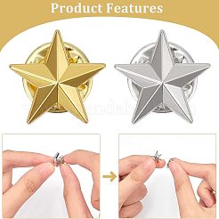 40Pcs 2 Colors Pentagram Alloy Brooch&nbsp;JEWB-FH0001-09