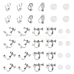 24Pcs 3 Styles 316 Stainless Steel Clip-on Earring Findings&nbsp;STAS-TA0006-31P