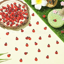 100Pcs 2 Styles Ladybug Resin Cabochons&nbsp;MRMJ-YW0001-079