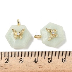 Natural Flower Amazonite Faceted Pendants&nbsp;G-P585-01G-05