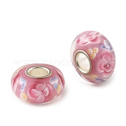 Lampwork & Brass Core European Beads&nbsp;LAMP-P019-01P-14