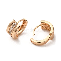 Brass Micro Pave Cubic Zirconia Hoop Earrings&nbsp;EJEW-C073-36KCG