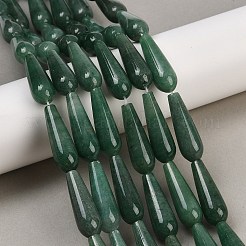 Natural Green Aventurine Teardrop Beads Strands&nbsp;G-E329-31