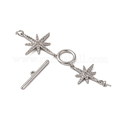 Brass Micro Pave Clear Cubic Zirconia Toggle Clasps&nbsp;KK-A223-36P
